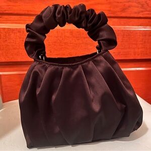 wild fable Black Satin Ruched-Handle Mini Bag
